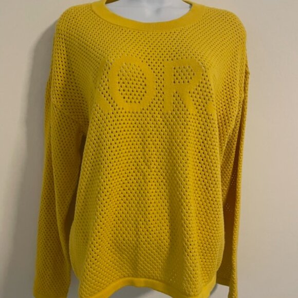 Michael Michael Kors yellow/gold L Cotton Sweater With KORS Logo On The Front - Picture 2 of 6